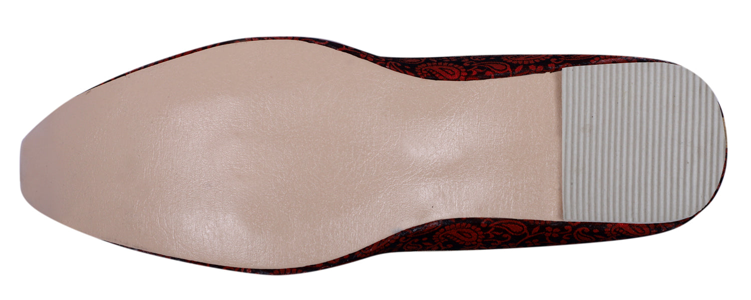 DEEUCO Men's Traditional Maroon Wedding, Party and Sherwani Jutti,Mojari