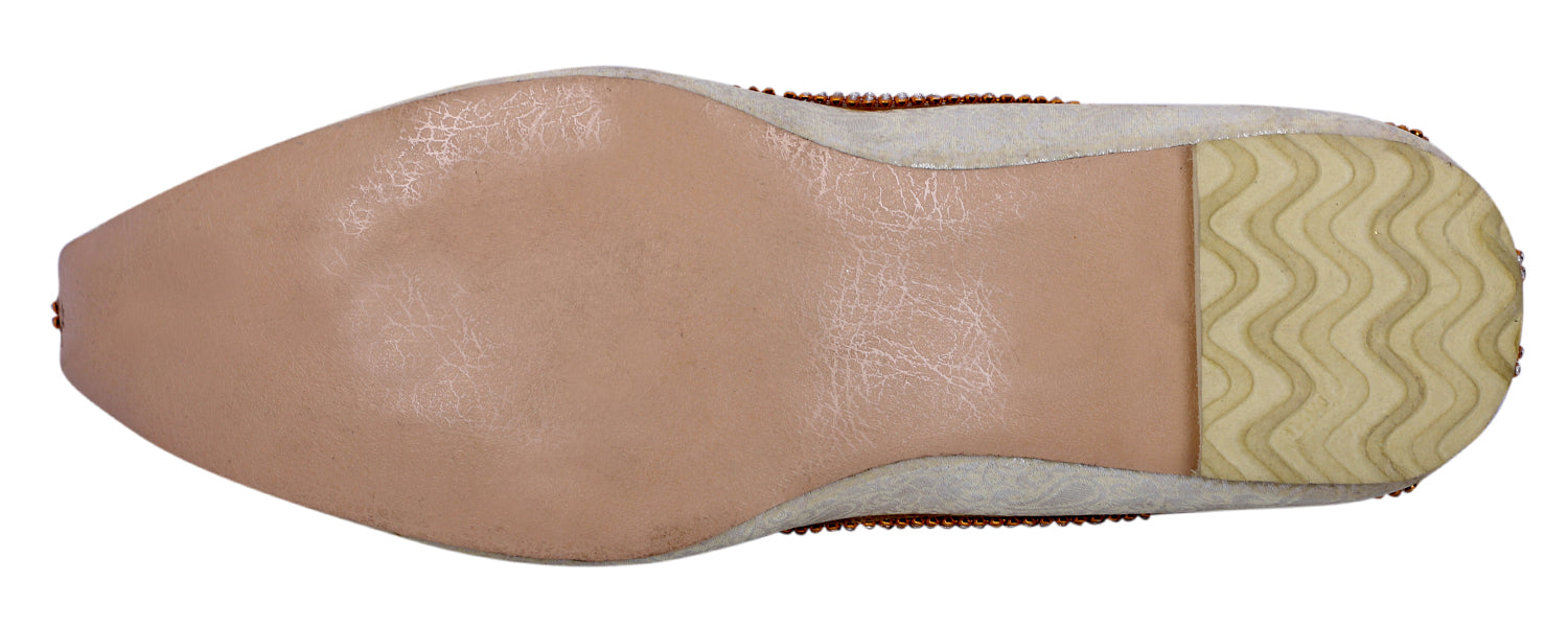 DEEUCO Men's Traditional Cream Wedding and Sherwani Jutti,Mojari