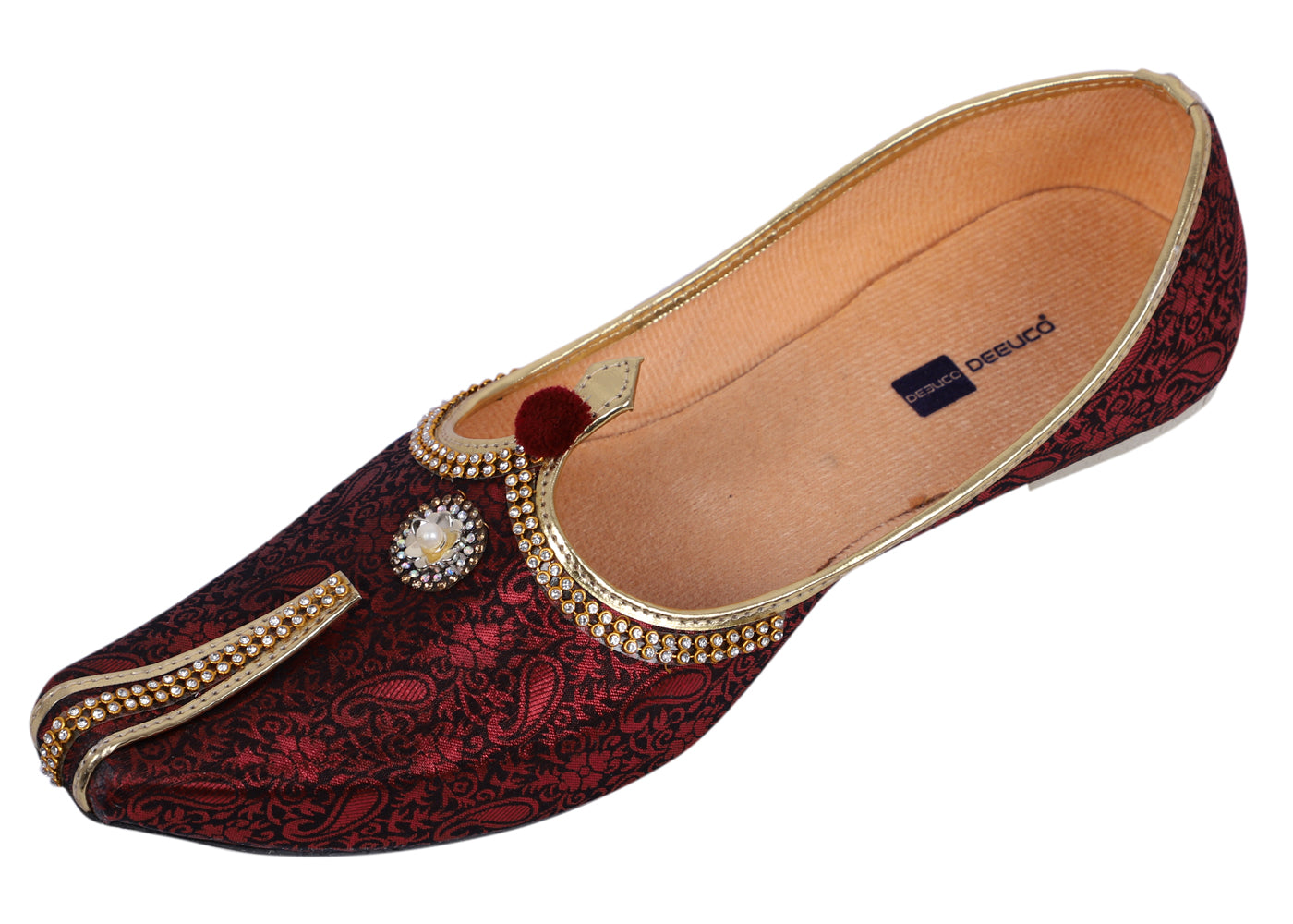 DEEUCO Men's Traditional Maroon Wedding and Sherwani Jutti,Mojari