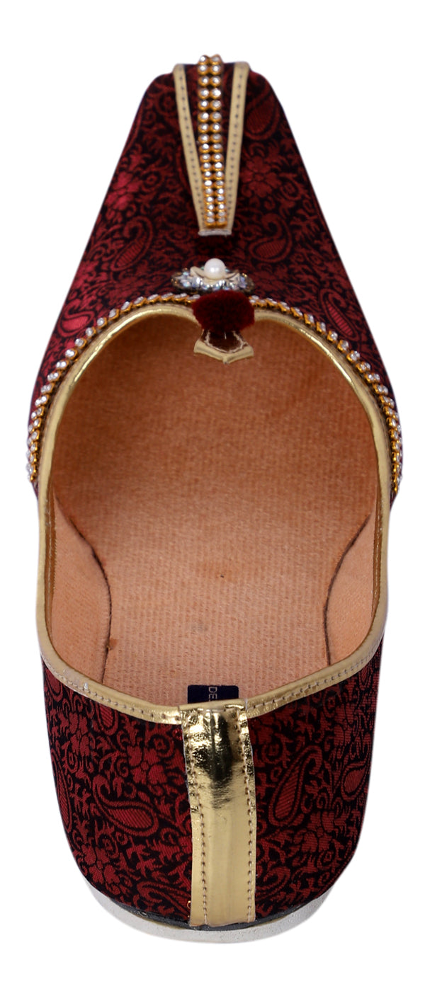 DEEUCO Men's Traditional Maroon Wedding and Sherwani Jutti,Mojari