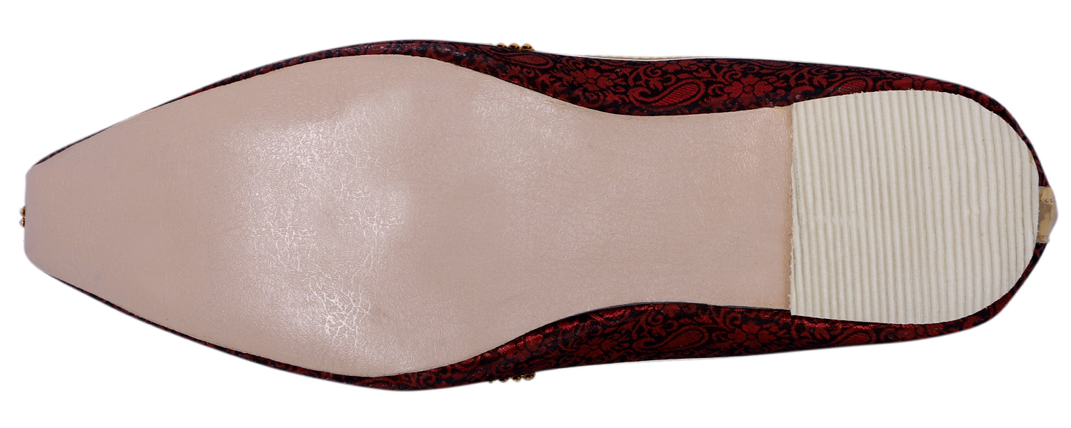 DEEUCO Men's Traditional Maroon Wedding and Sherwani Jutti,Mojari