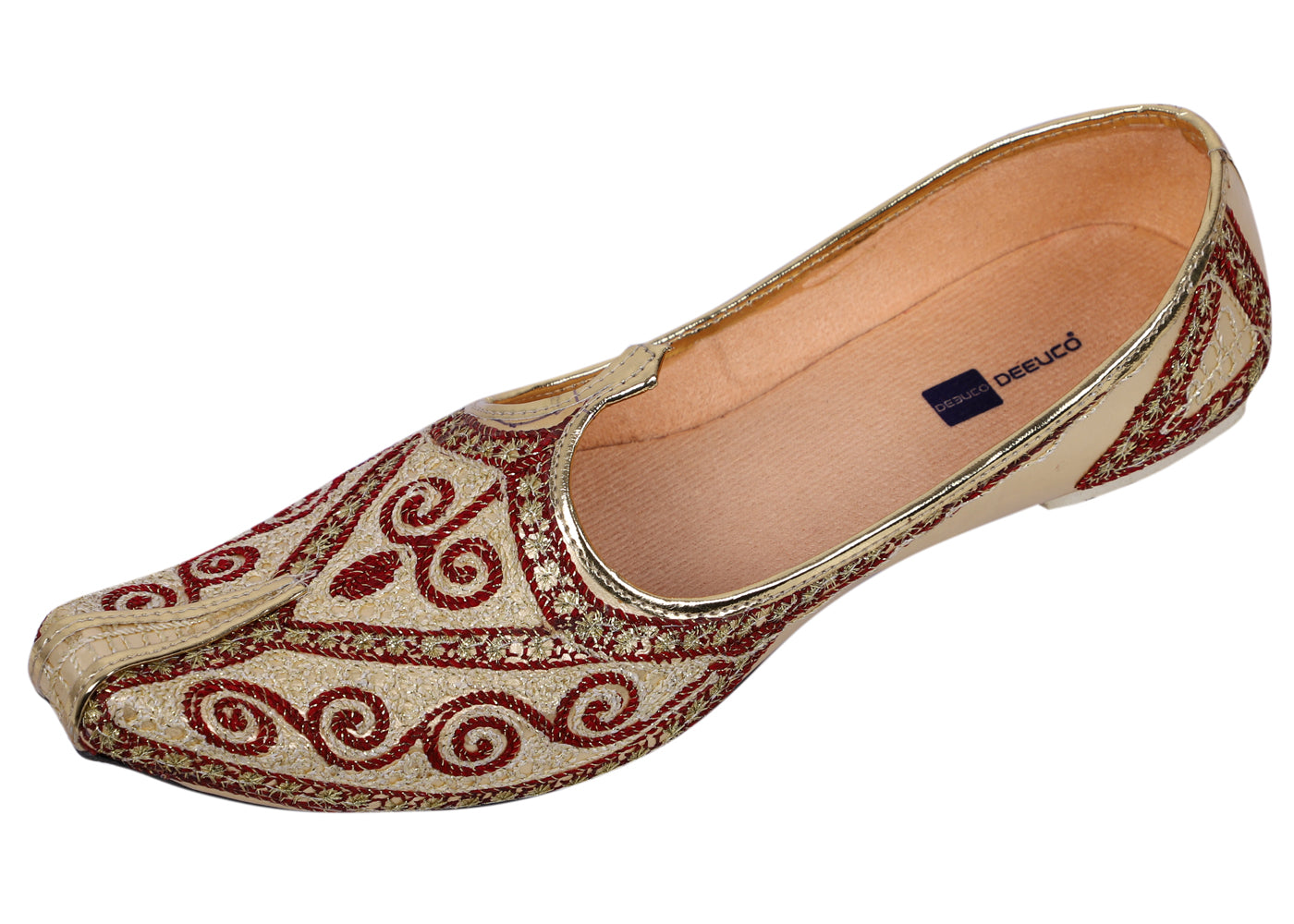 DEEUCO Men's Traditional Maroon Jute Wedding and Sherwani Jutti,Mojari