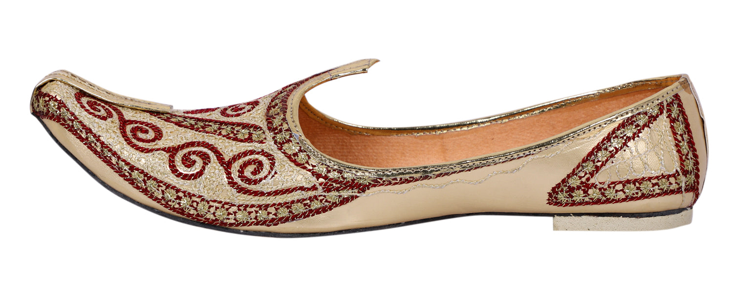 DEEUCO Men's Traditional Maroon Jute Wedding and Sherwani Jutti,Mojari