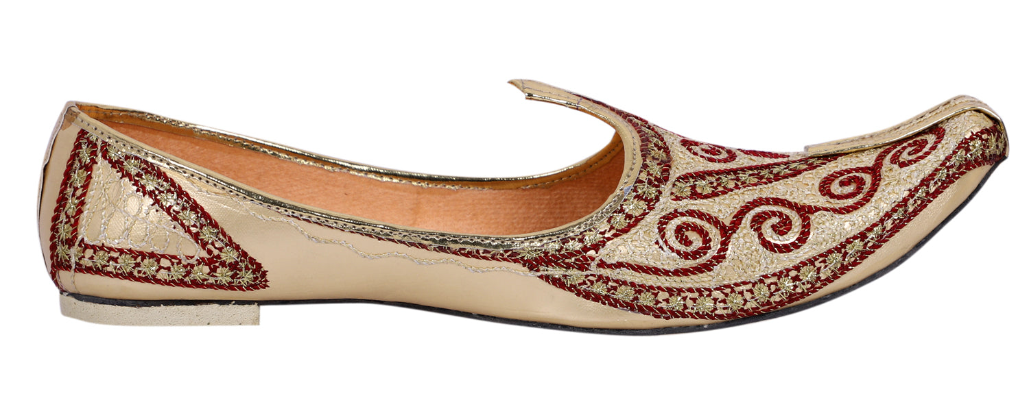 DEEUCO Men's Traditional Maroon Jute Wedding and Sherwani Jutti,Mojari