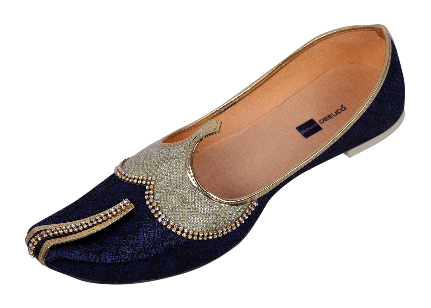 DEEUCO Men's Traditional Blue Wedding and Sherwani Mojari, Jutti