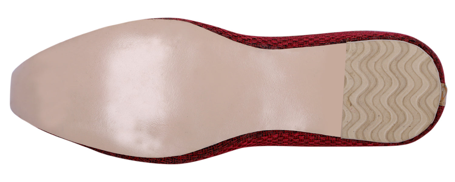 DEEUCO Men's Traditional Maroon Jute Wedding and Sherwani Jutti,Mojari