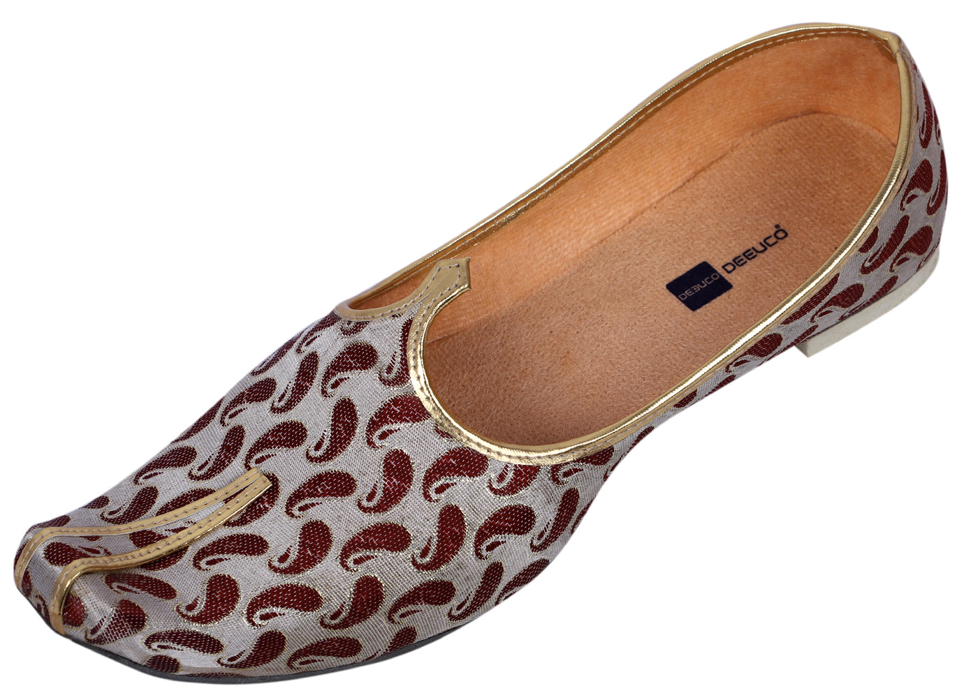 DEEUCO Men's Traditional Maroon Wedding and Sherwani Mojari, Jutti