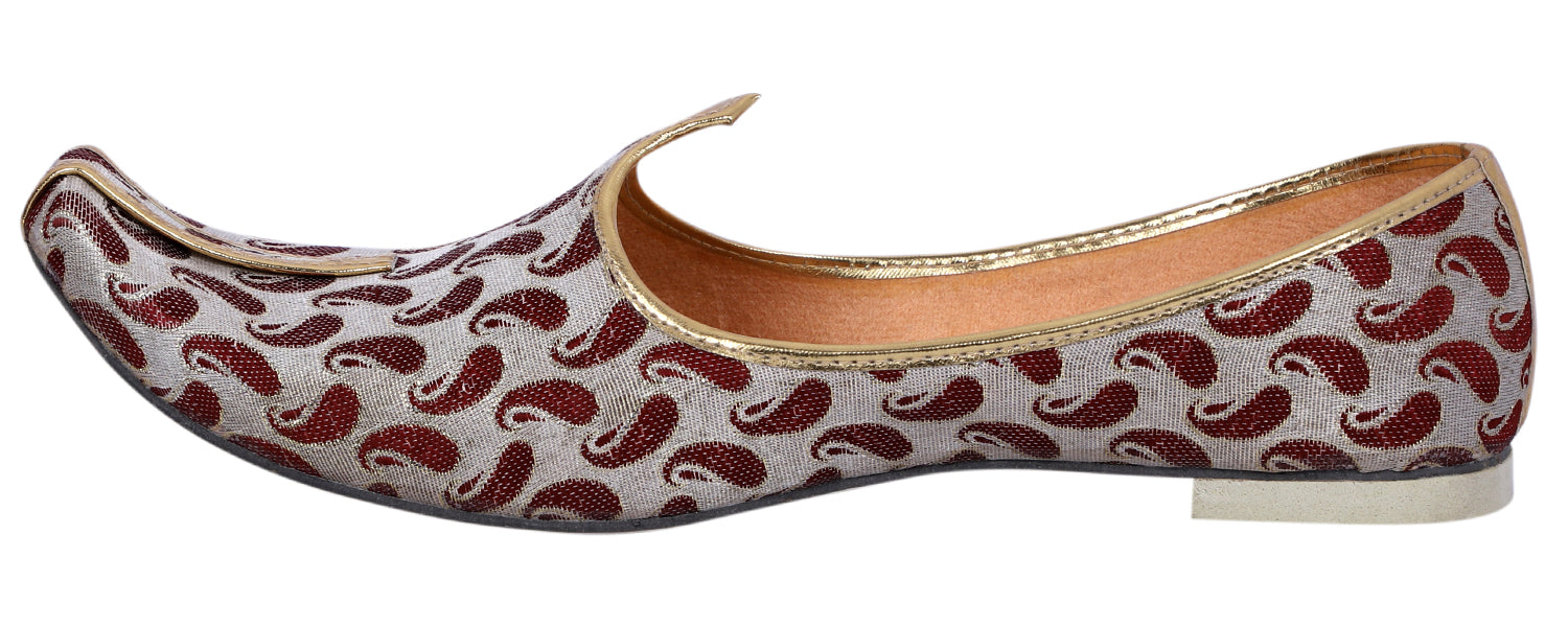 DEEUCO Men's Traditional Maroon Wedding and Sherwani Mojari, Jutti