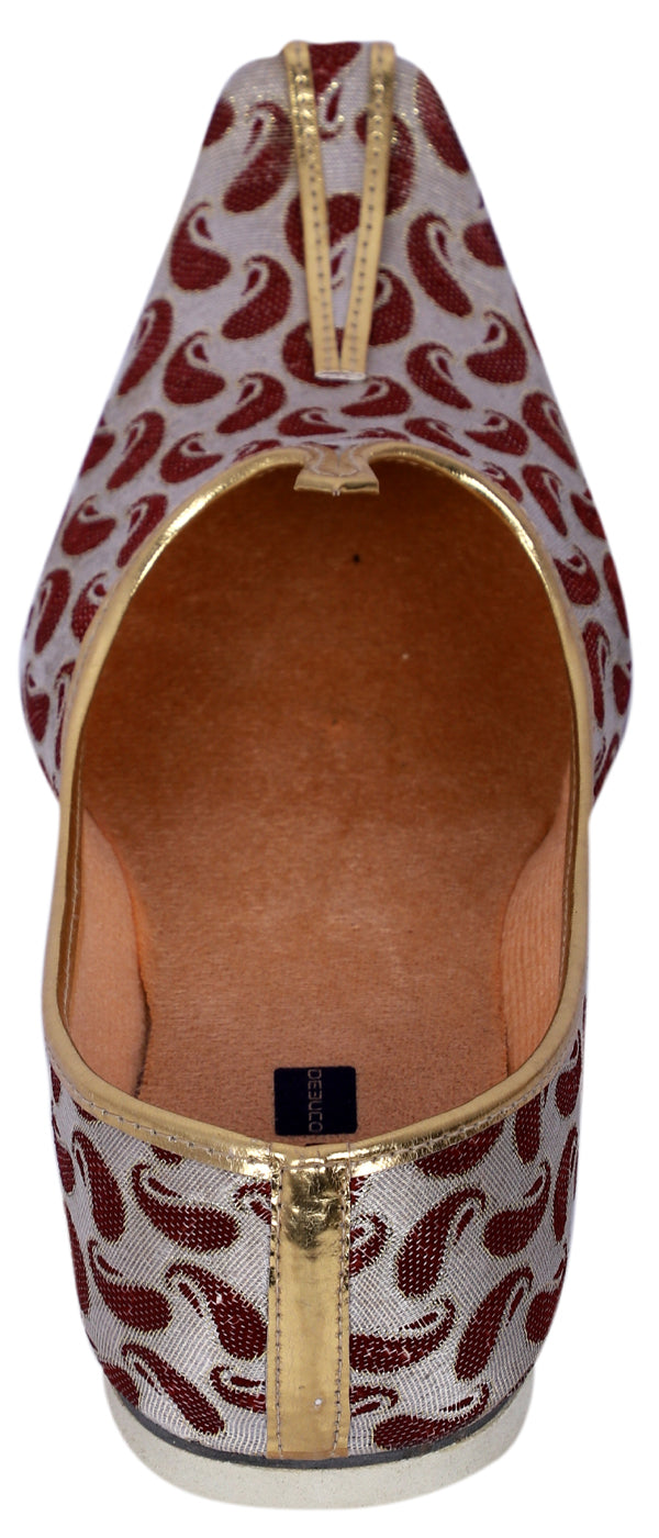 DEEUCO Men's Traditional Maroon Wedding and Sherwani Mojari, Jutti