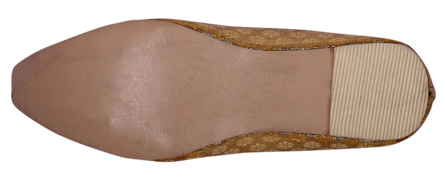 DEEUCO Men's Traditional Golden Wedding, Party and Sherwani Jutti,Mojari