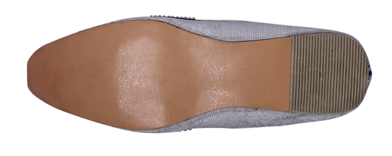 DEEUCO Men's Traditional Silver Wedding, Ethnic, Party and Sherwani Jutti,Mojari