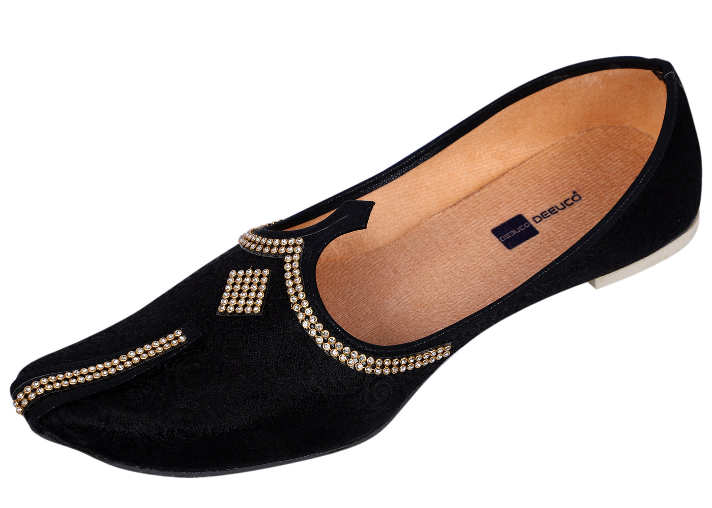 DEEUCO Men's Traditional Black Wedding, Ethnic, Party and Sherwani Jutti,Mojari