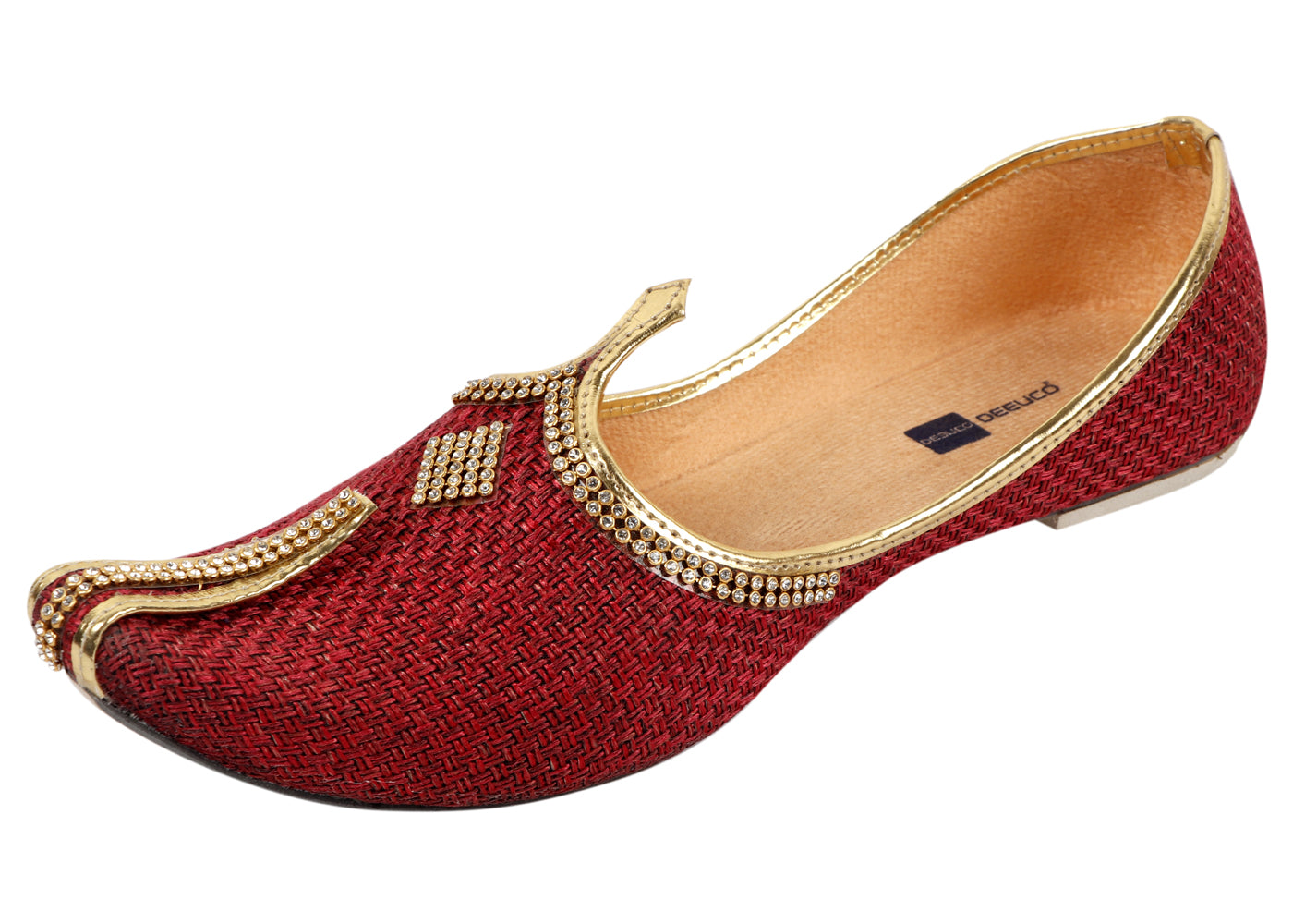 DEEUCO Men's Traditional Maroon Wedding and Sherwani Jutti (Mojari)