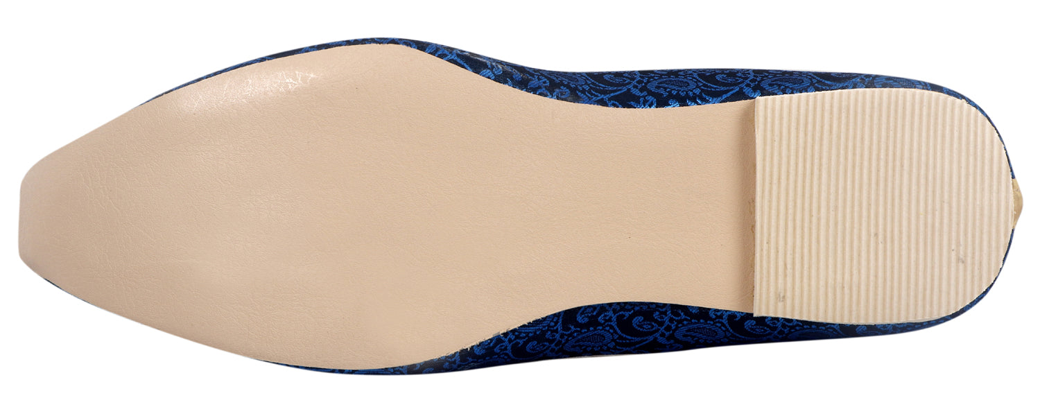 DEEUCO Men's Traditional Royal Blue Wedding and Sherwani Jutti,Mojari