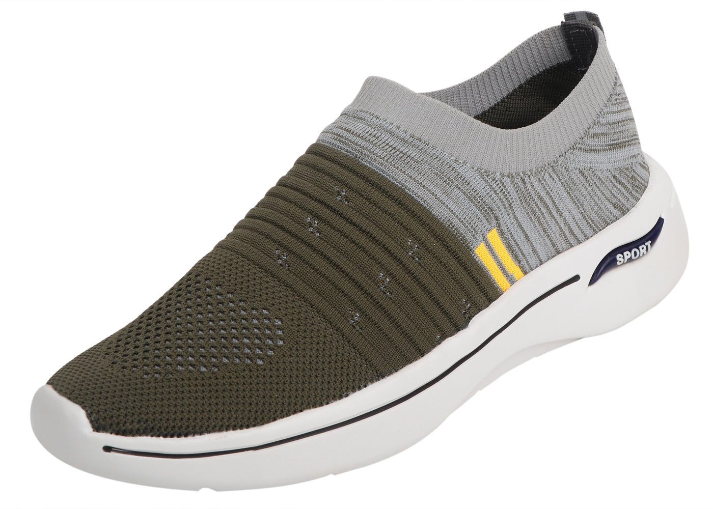 DEEUCO Men's Olive and Gray Casual ,Running ,Walking Shoes