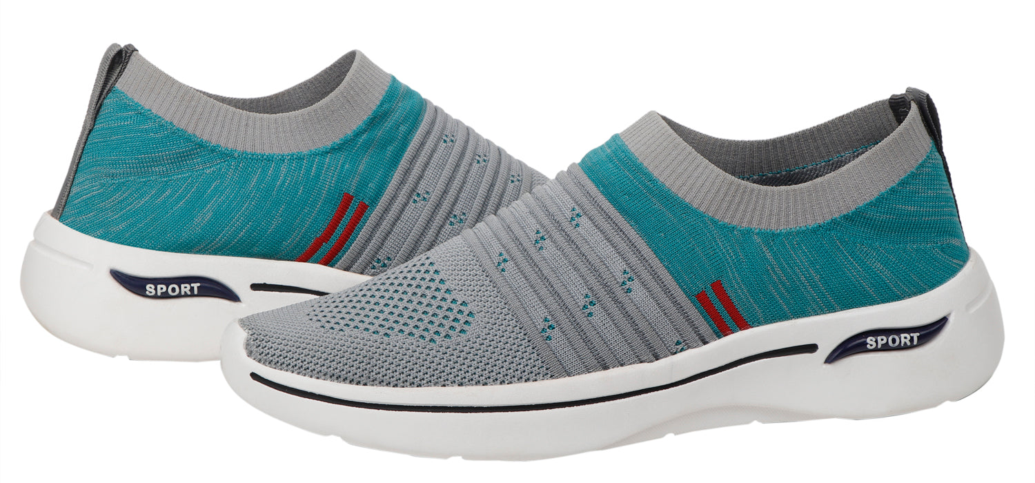 DEEUCO Men's Aqua and Gray Casual ,Running ,Walking Shoes