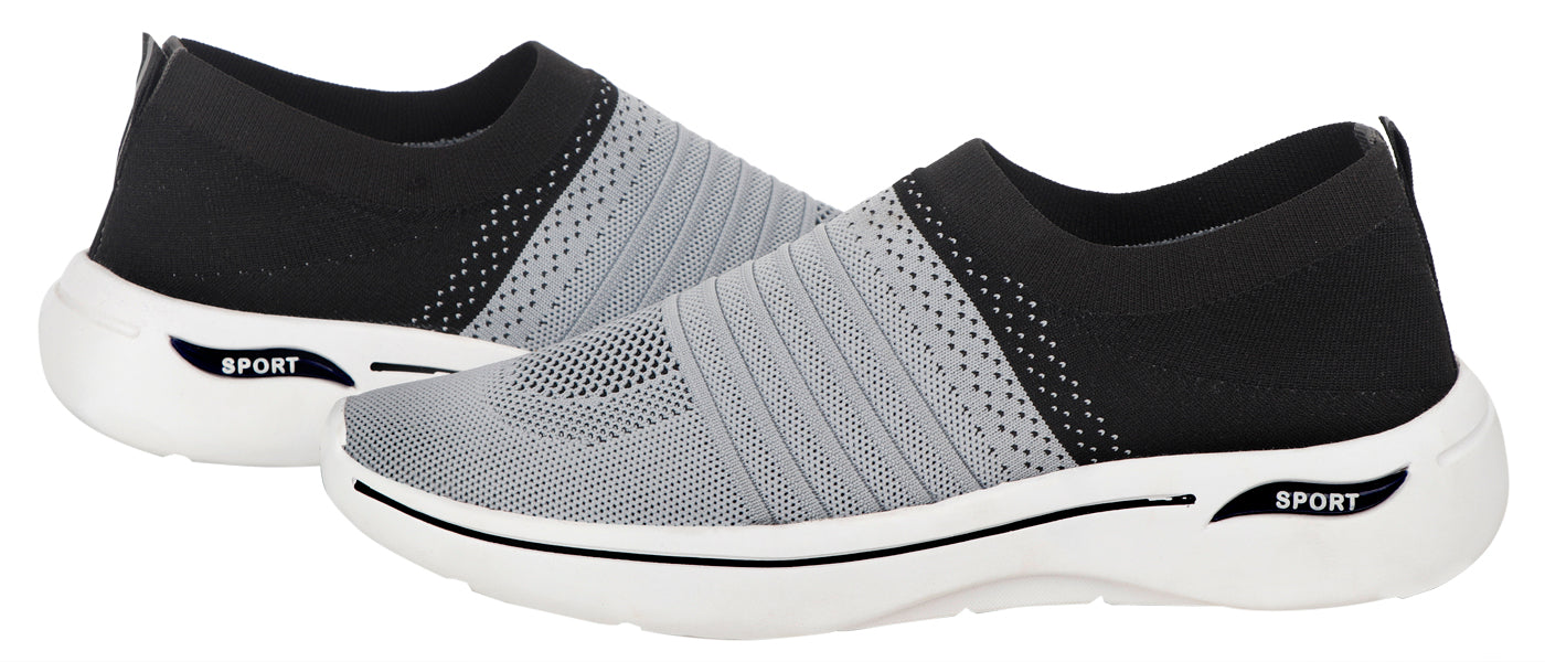 DEEUCO Men's Gray and Black Casual ,Running ,Walking Shoes