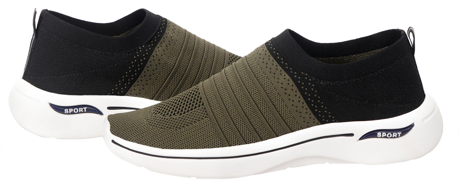 DEEUCO Men's Olive and Black Casual ,Running ,Walking Shoes