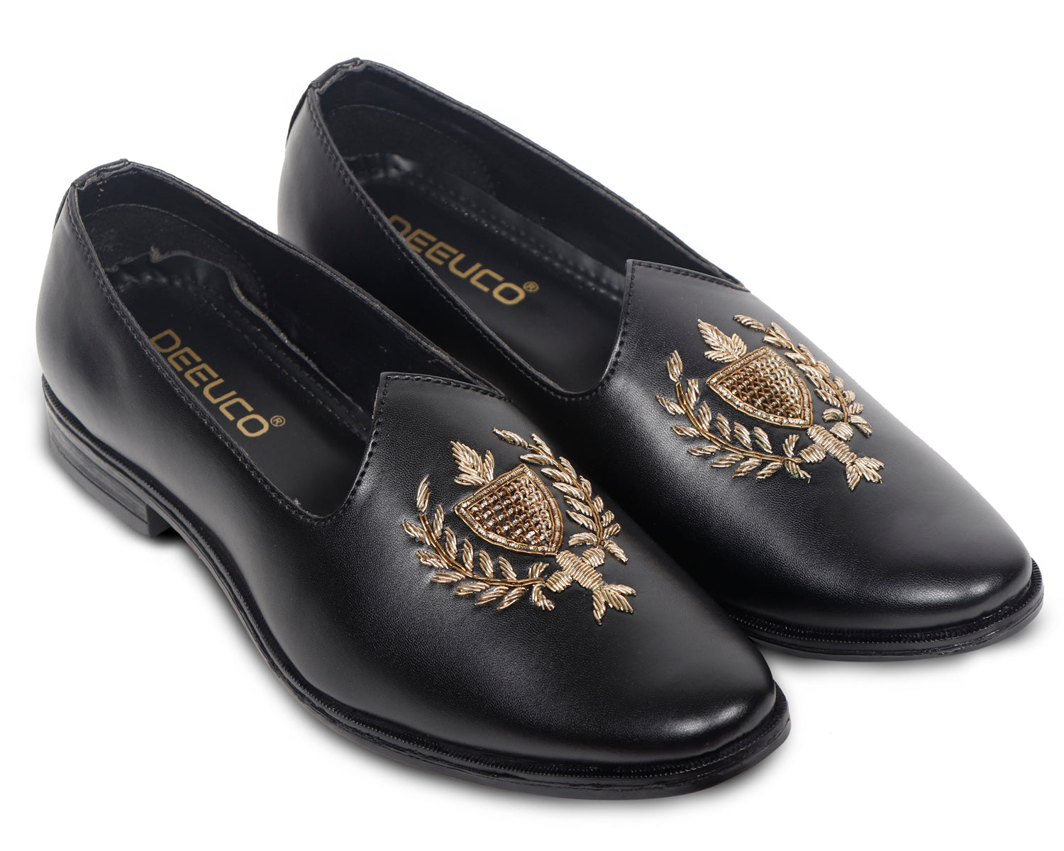 Deeuco Premium Black Traditional Zardozi embroidery Jutti