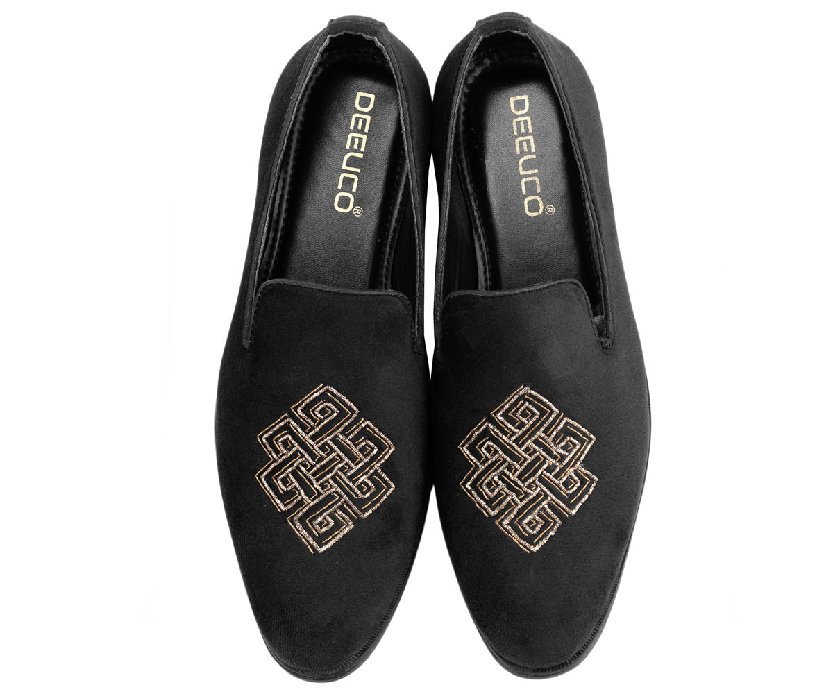 Deeuco Premium Black Velvet Zardozi embroidery Jutti