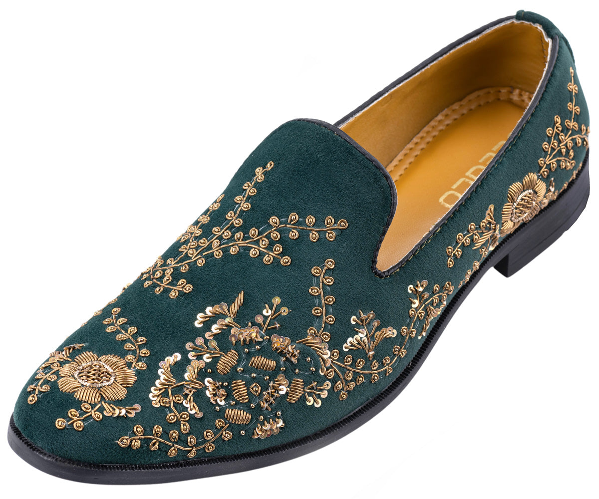 Deeuco Ethnic Premium Green Velvet  Zardozi embroidery Jutti