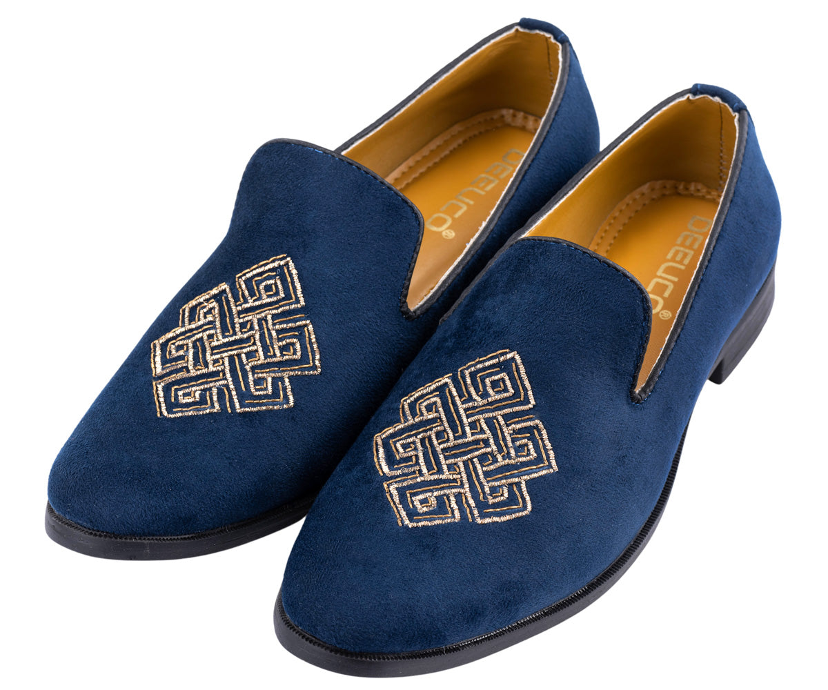 Deeuco Premium Navy Blue Velvet Zardozi embroidery Jutti