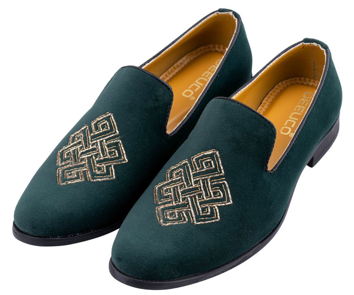 Deeuco Premium Green Velvet Zardozi embroidery Jutti