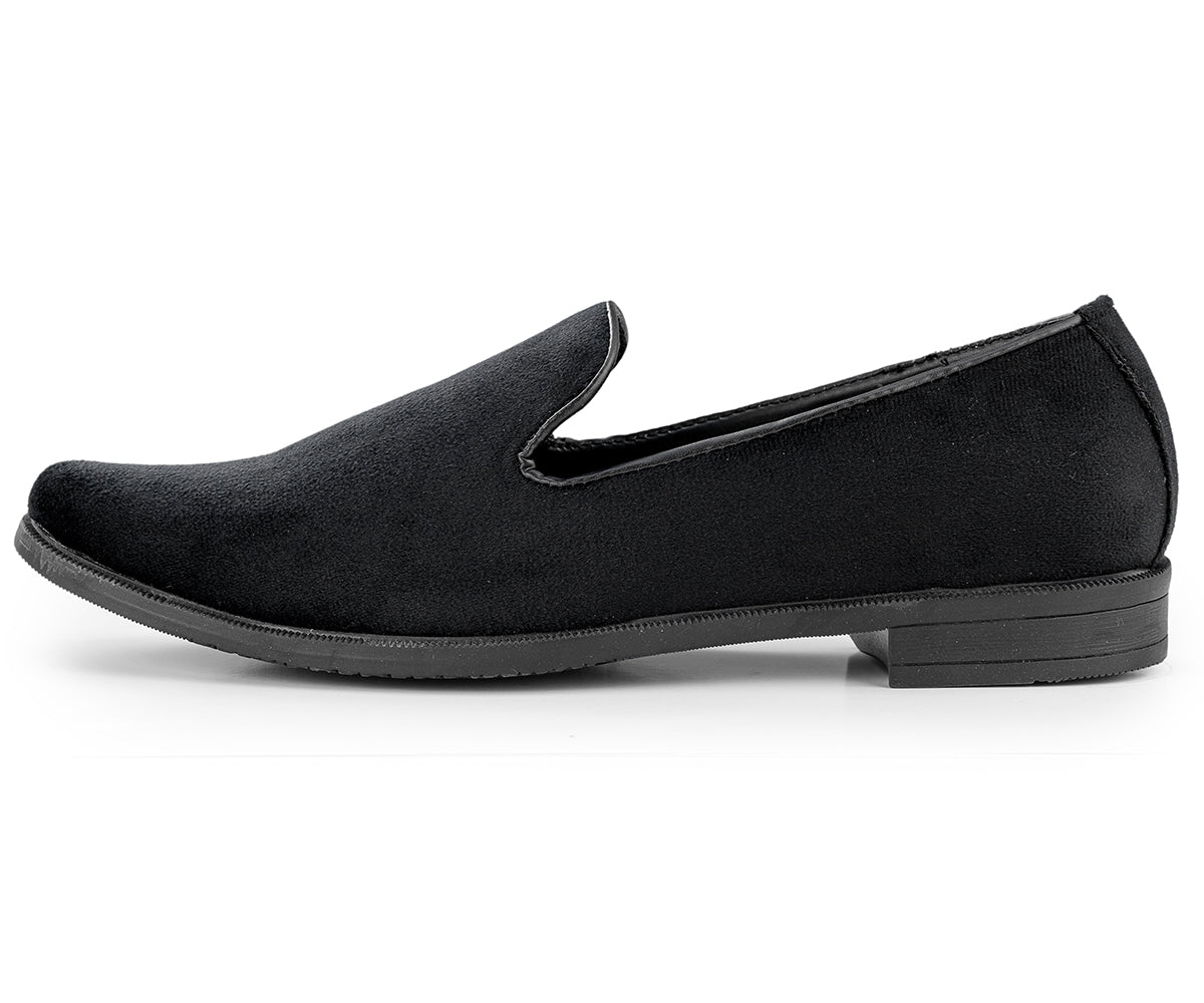 Men's Ethnic Premium Plain Black Velvet Nagra/Shoes/jutti