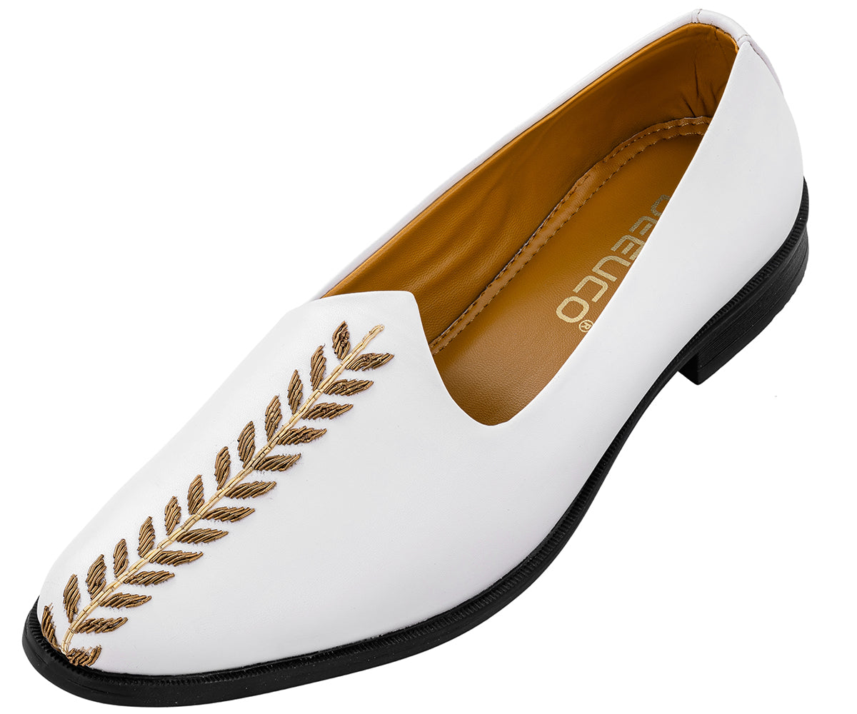 Deeuco Premium White Hand Zardozi embroidery Jutti