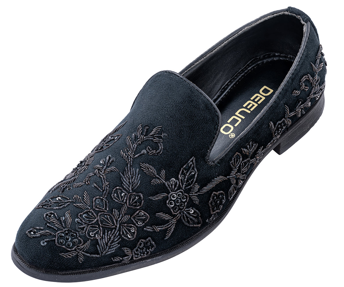 Deeuco Ethnic Premium Black Velvet Zardozi embroidery Jutti