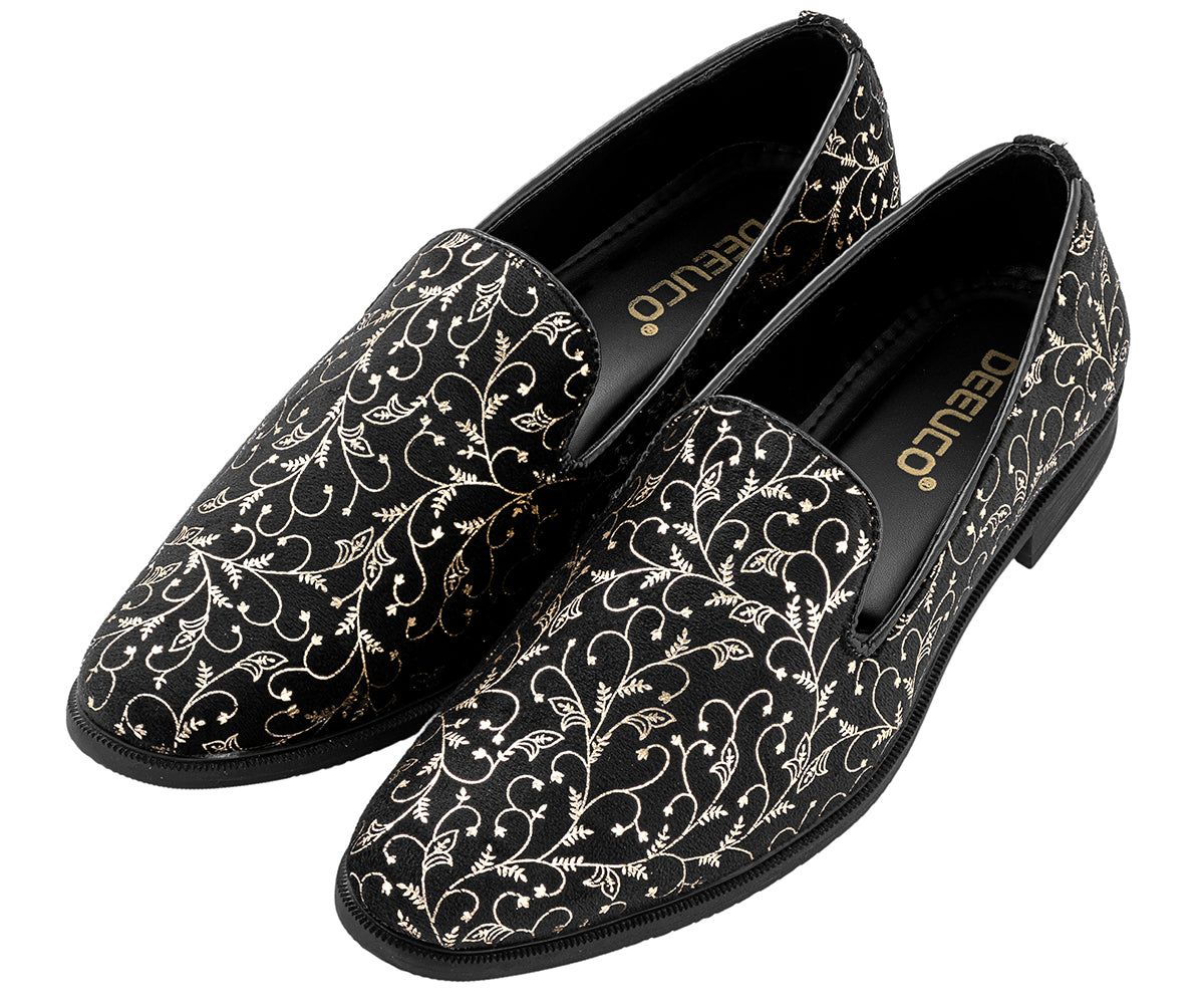 Men's Ethnic Premium Black Velvet Nagra/Shoes/jutti