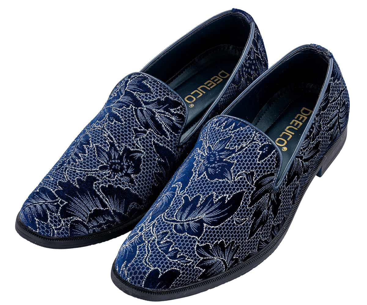 Men's Ethnic Premium Navy Blue Velvet Nagra/Shoes/jutti