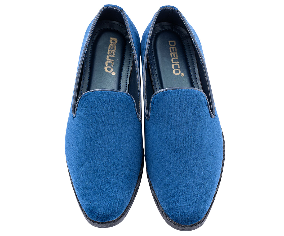 Men's Ethnic Premium Plain Blue Velvet Nagra/Shoes/jutti