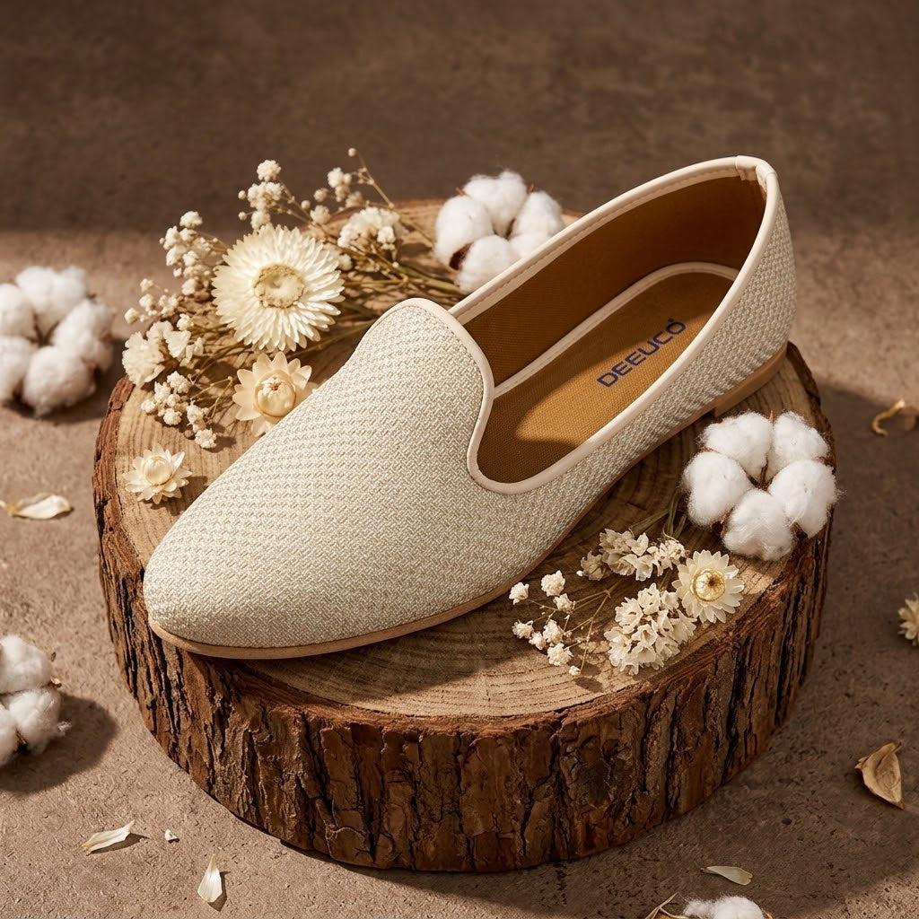 DEEUCO Ethnic Men's fashion Traditional cream jutti