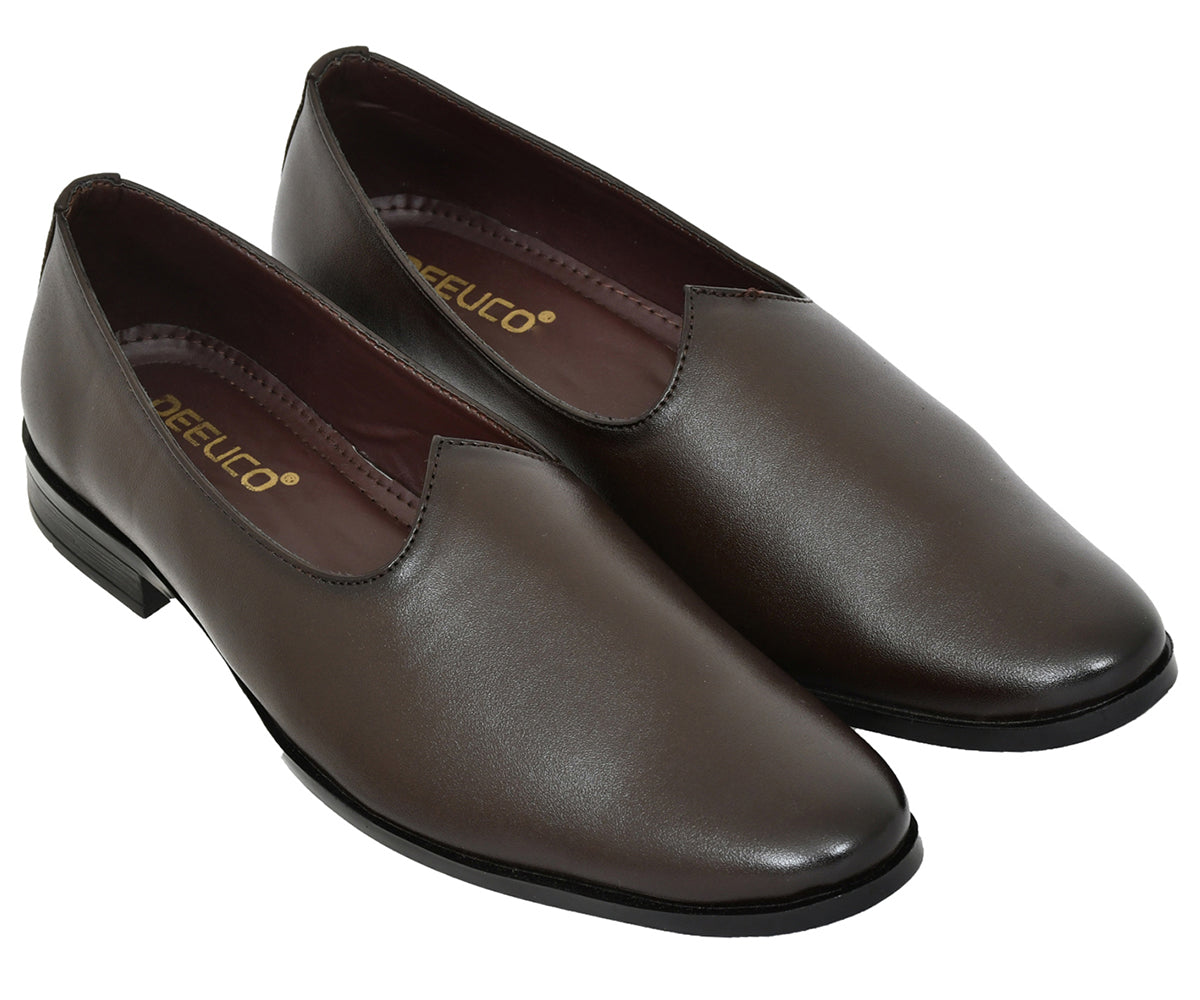 Men's Traditional  Brown Nagra Shoes/jutti