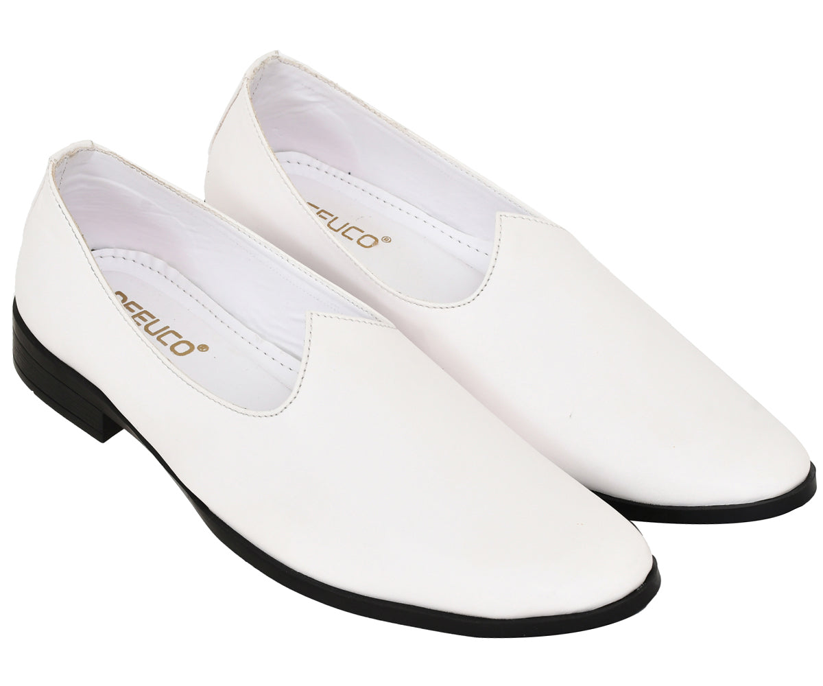 Men's Traditional  White Nagra Shoes/jutti