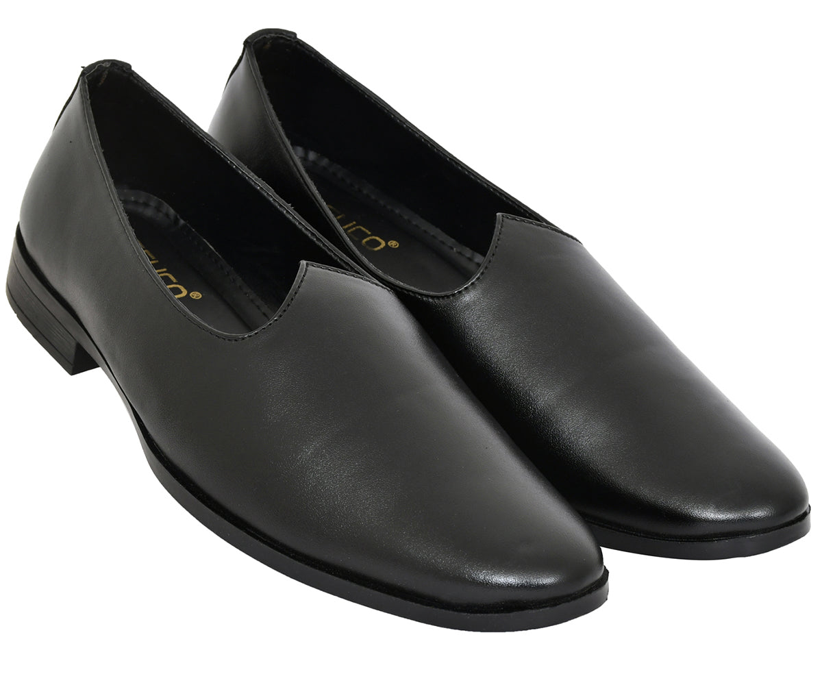 Men's Traditional  Black Nagra Shoes/jutti