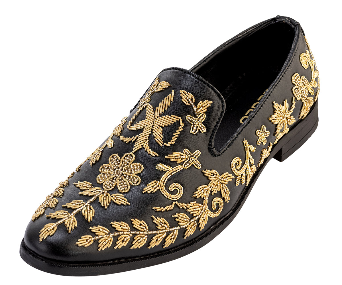 Deeuco Premium Black Hand Zardozi embroidery Jutti