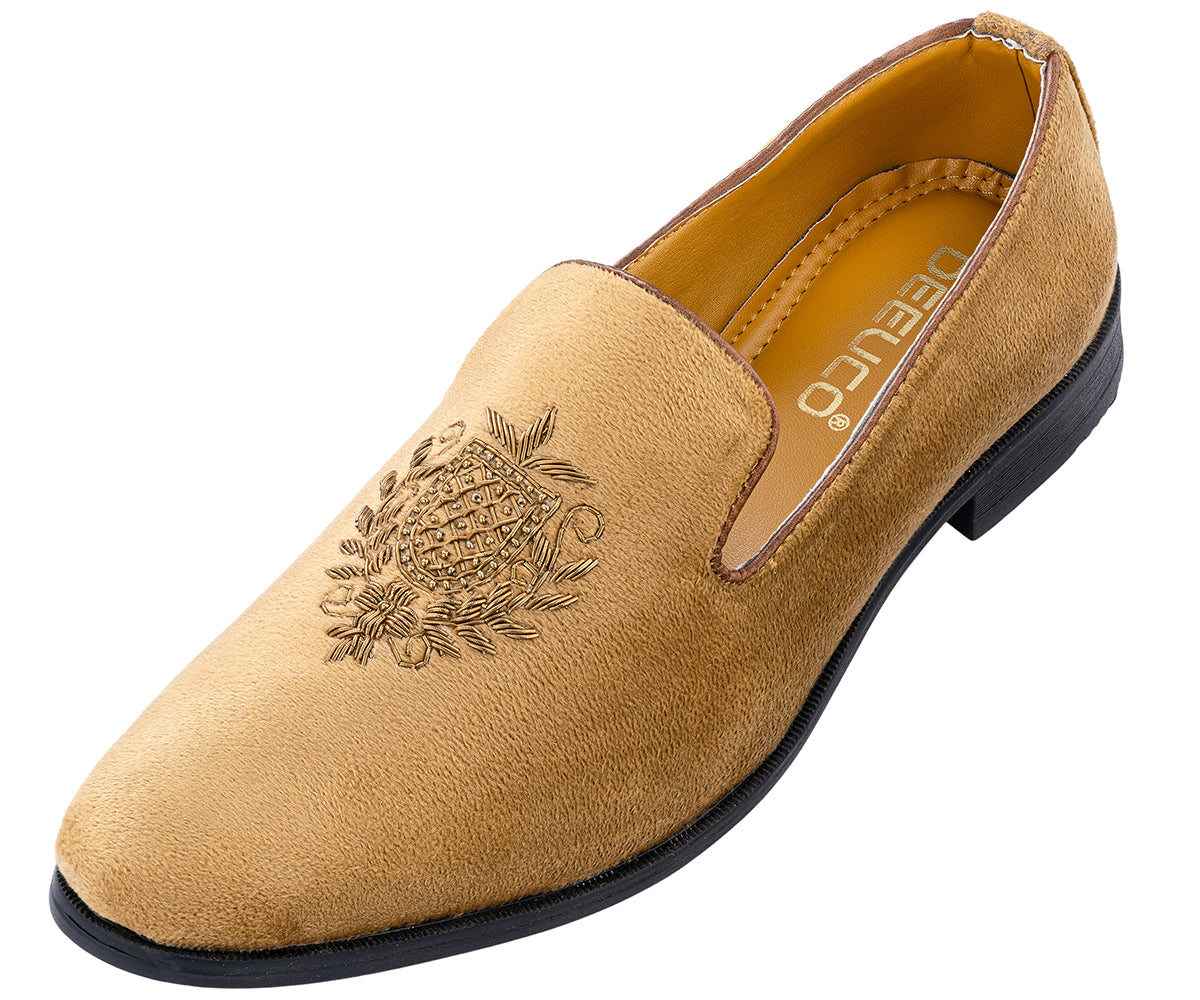 Deeuco Premium Golden Velvet Zardozi embroidery Jutti