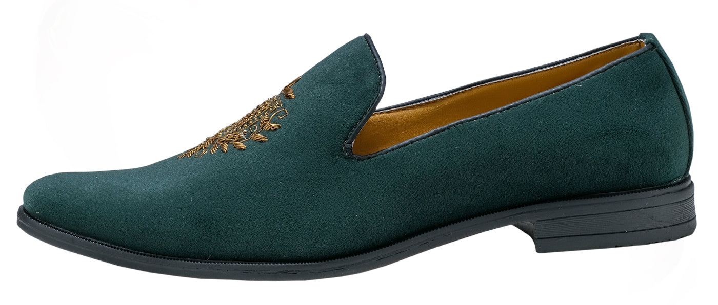 Deeuco Premium Hunter green Velvet Zardozi embroidery Jutti