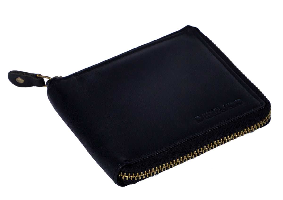 Deeuco Men's Black Genuine Leather Wallet