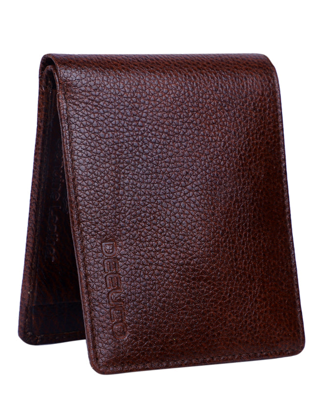 Deeuco Men's  Brown Genuine Leather Wallet