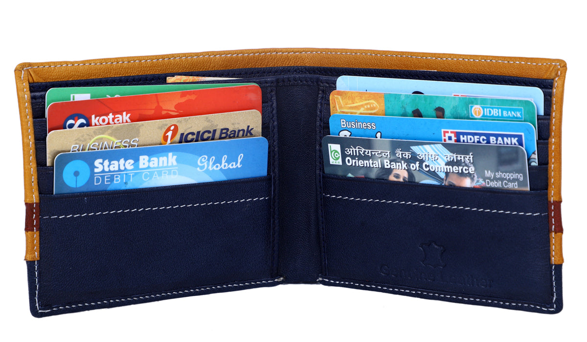 Deeuco  Men's Navy Blue premium Leather  Wallet