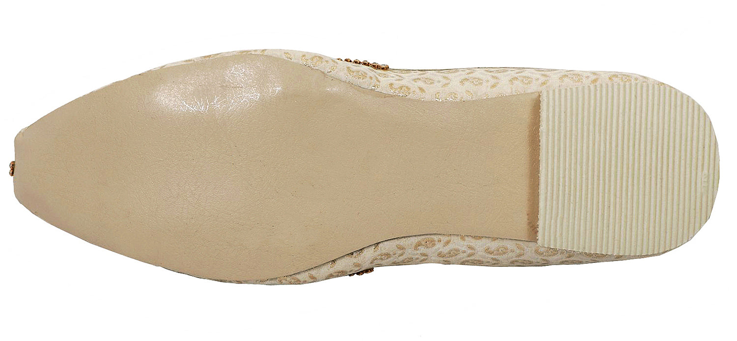 DEEUCO Men's Ethnic Cream Designer Wedding,Party and Sherwani Jutti, Mojari