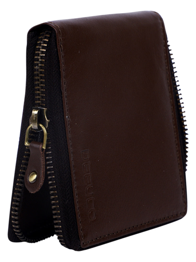 Deeuco Men's Brown Genuine Leather Wallet