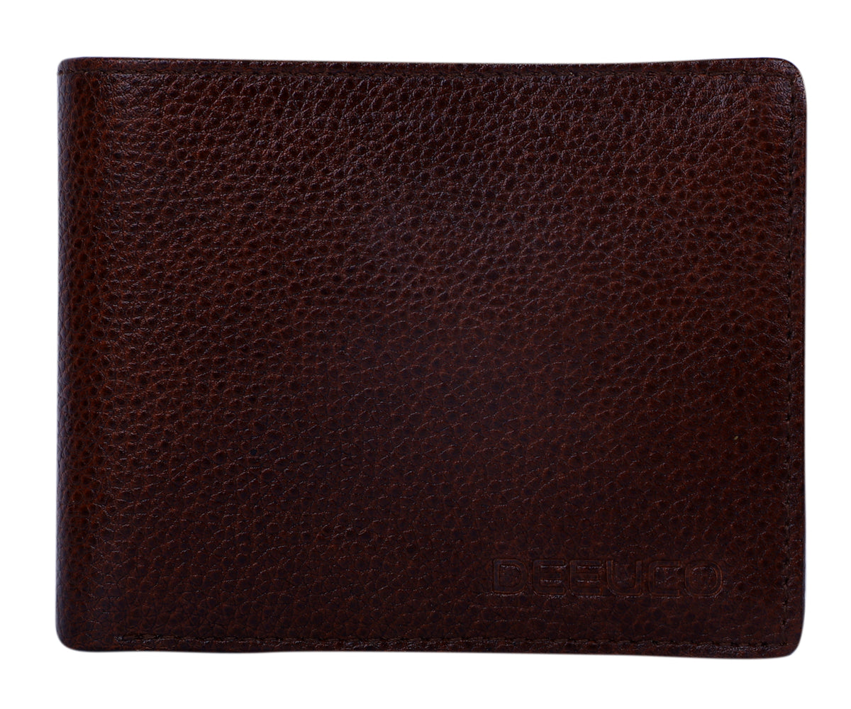 Deeuco Men's  Brown Genuine Leather Wallet
