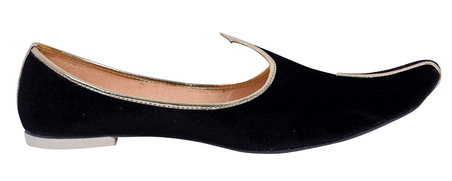 DEEUCO Men's Ethnic Juti/Mojari for Wedding and Party Occasions (Black)