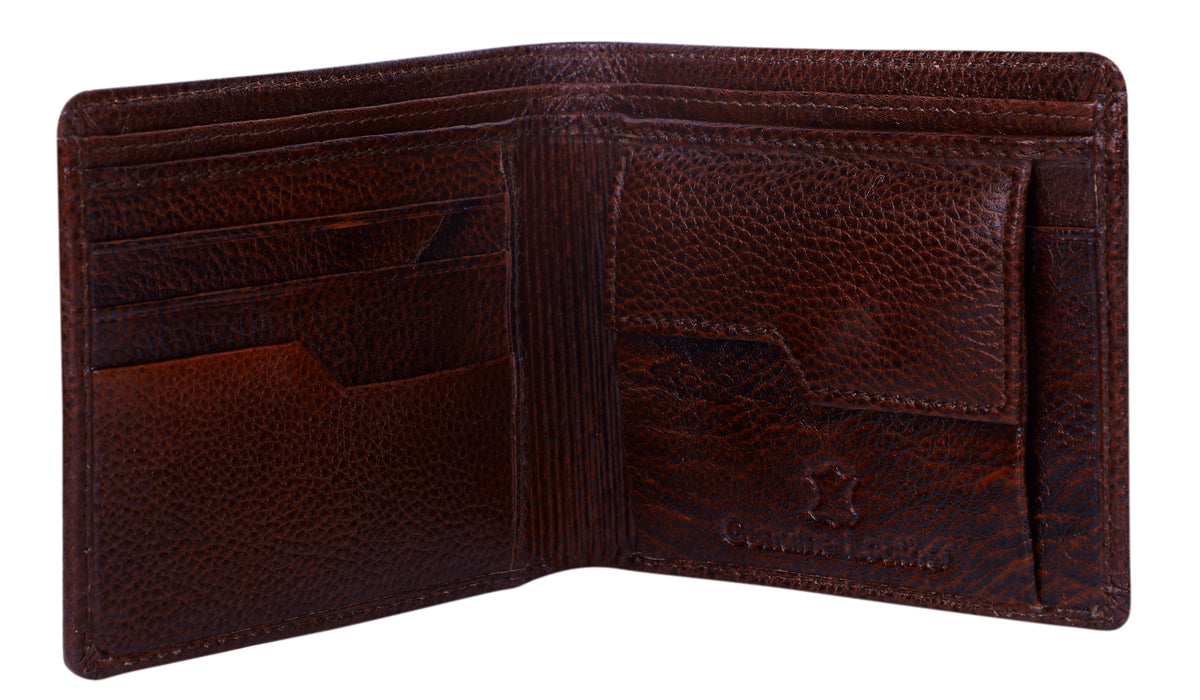 Deeuco Men's  Brown Genuine Leather Wallet