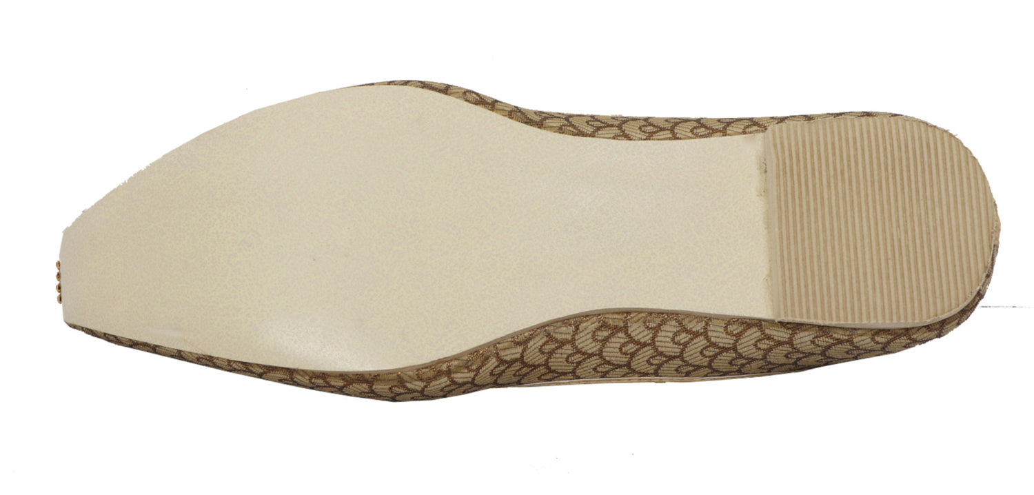 DEEUCO Men's Ethnic Cream with Golden Wedding and Sherwani Jutti, Mojari
