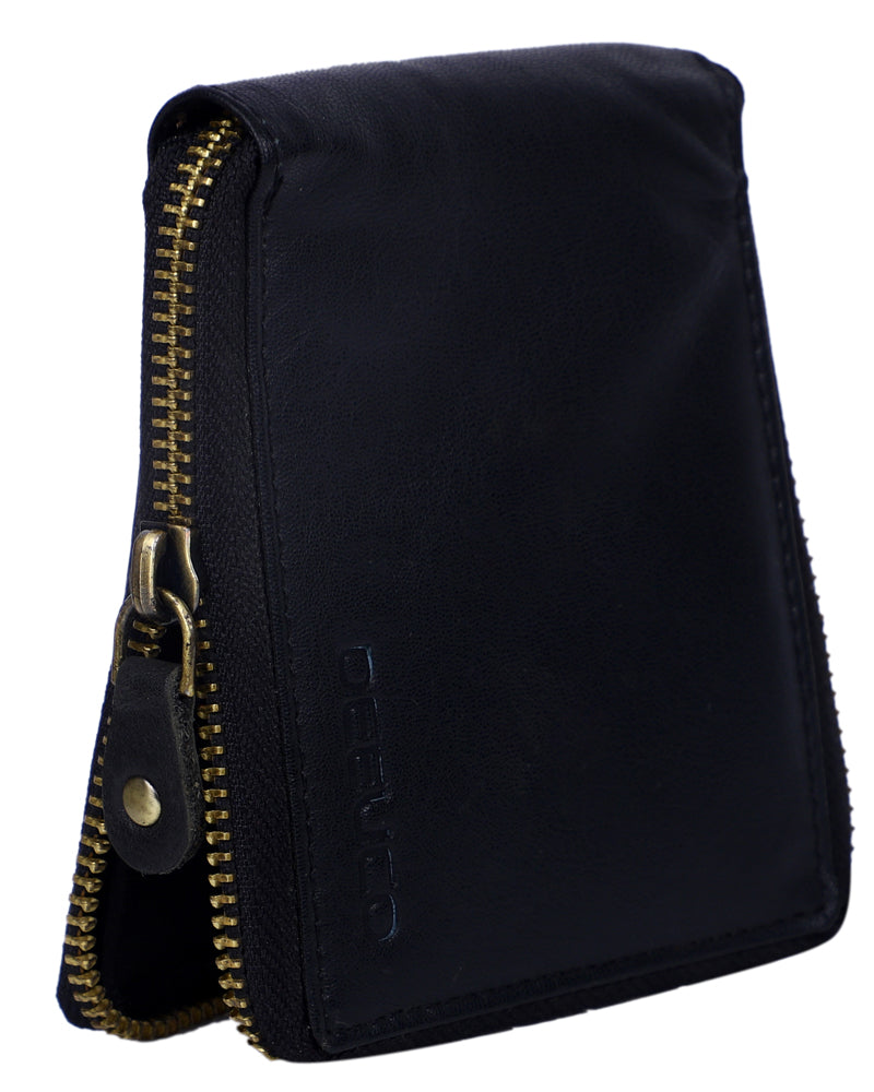 Deeuco Men's Black Genuine Leather Wallet